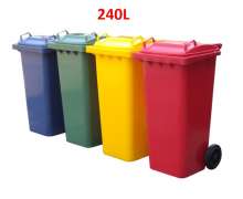 ถังขยะพลาสติกมีล้อ2ล้อ  240 ลิตร ฝาเรียบ