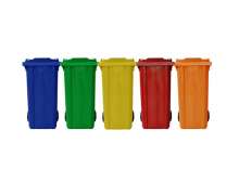 ถังขยะพลาสติกมีล้อ2ล้อ  240 ลิตร ฝาเรียบ