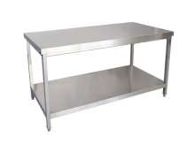 โต๊ะสแตนเลส 2 ชั้น สั่งทำได้  ขาสี่เหลี่ยม เกรด 304 หนา 1.2 มิล