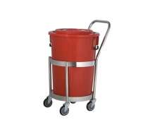 ดอลลี่กลม มีมือจับ รถเข็นขยะโครงรถเข็นถังพลาสติก มี 2 ขนาด 20 แกลลอน กับ 28 แกลลอน แบบโครงสแตนเลส พร้อมถังสี คละสี เลือกสีราคาเพิ่ม 500 บาท