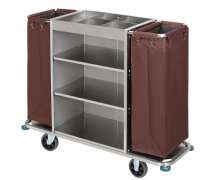 รถเข็นแม่บ้านสแตนเลส304 CW-067-2 size 48x110x110 cm.(ไม่รวมยางกันชน)  