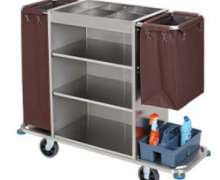 รถเข็นแม่บ้านสแตนเลส เกรด304 รุ่น CW-067-1 size 48x110x110 cm.(ไม่รวมยางกันชน)  