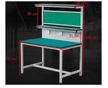 โต๊ะทำงานป้องกันไฟฟ้าสถิตย์ ESD โต๊ะปฏิบัติการโรงงานอิเล็กทรอนิกส์  โลหะผสมอลูมิเนียม แผ่น ESD สีเขียวหนา 2 มิล