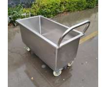รถเข็นถังสแตนเลส เกรด304 ใช้ในงานอาหาร ถังสแตนเลสมีล้อ