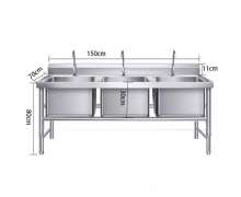 อ่างล้างมือสแตนเลส3หลุม ซิงค์ล้างจานสแตนเลสหลุมพร้อมโต๊ะ 3 หลุม 3 ก็อก รุ่น ST1-3-1 สั่งทำตามขนาดที่ต้องการได้