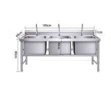 อ่างล้างมือสแตนเลส3หลุม ซิงค์ล้างจานสแตนเลสหลุมพร้อมโต๊ะ 3 หลุม 3 ก็อก รุ่น ST1-3-1 สั่งทำตามขนาดที่ต้องการได้