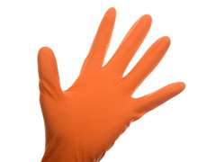 ถุงมือสีส้ม ยาว52 ซม.ถุงมือทำความสะอาด ถุงมือยางสีส้ม คู่ละ 13 บาท โหลละ 150 บาท