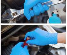 ถุงมือไนไตรสีฟ้า ถุงมือยางธรรมชาติ ชนิดใช้แล้วทิ้ง 1กล่อง มี 100 ชิ้น มีไซด์ M L 