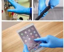 ถุงมือไนไตรสีฟ้า ถุงมือยางธรรมชาติ ชนิดใช้แล้วทิ้ง 1กล่อง มี 100 ชิ้น มีไซด์ M L 