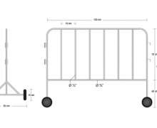 แผงกั้นจราจร 1.5 เมตร สแตนเลส 304