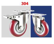ล้อ PU ส้ม ขาสแตนเลส 304  ขนาด 3 นิ้ว  4 นิ้ว  5 นิ้ว 0