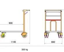 รถเข็นกระเป๋าสนามบิน 500-1000 กก รุ่น  P415-1600