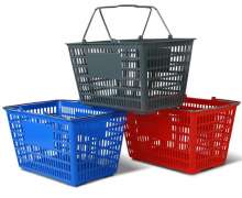ตะกร้าช้อปปิ้ง พลาสติก ขนาด 480*330*280 mm.