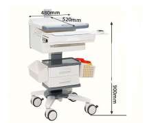รถเข็นวางคอมพิวเอตร์ จอมอนิเตอร์ แทปเลต โน็คบุ๊ก ABS ใช้ในโรงพยาบาล
