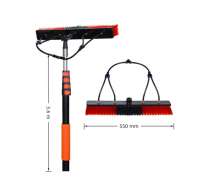 แปรงล้างแผงโซล่าเซลล์ หัวแปรงกว้าง 550 mm.ด้ามยาว3.6/4.8/6.0/7.2/9.0/10.8 เมตร(m) 0