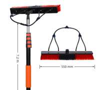 แปรงล้างแผงโซล่าเซลล์ หัวแปรงกว้าง 550 mm.ด้ามยาว3.6/4.8/6.0/7.2/9.0/10.8 เมตร(m)