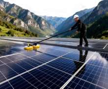 แปรงล้างแผงโซล่าเซลล์ 2 หัว รุ่ยแบตเตอรี่ลิเธียม