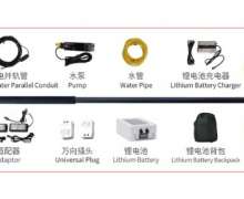 แปรงล้างแผงโซล่าเซลล์ 2 หัว รุ่ยแบตเตอรี่ลิเธียม