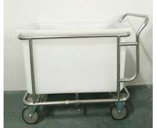 รถเข็นผ้า300ลิตร ถังหนา 5 มิล โครงสแตนเลส304 มีด้ามCW-023-300-1-1 มีสินค้า