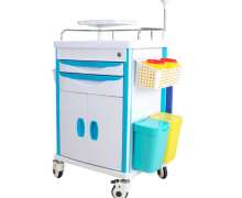 รถเข็นฉุกเฉิน2ลิ้นชัก2ประตู ABS ใช้ทางการแพทย์ มี 3 ขนาด คือ ขนาด 625*475*930  mm.