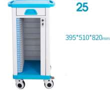 รถเวชระเบียน25ช่อง ABS แบบหนา รถเข็นโฟลเดอร์เวชระเบียนโรงพยาบาล 25 ช่อง