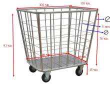 รถเข็นผ้า โรงงานผลิต สแตนเลส 304  CW-014-1 (งานไทย)โครงเชื่อมแข็งแรงไม่น็อคดาว 80*100*91 cm. 
