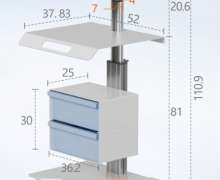 รถเข็นคอมพิวเตอร์ มอนิเตอร์ ABS 
