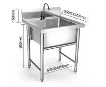อ่างล้างมือสแตนเลส1หลุม ซิงค์ล้างจานสแตนเลสหลุมพร้อมโต๊ะ สั่งทำตามขนาดที่ต้องการได้