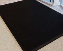 พรมดักฝุ่นซับน้ำ สีเทารีดขอบ 4 ด้าน ไม่มีตัวอักษร