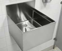 อ่างล้างมือสแตนเลสติดผนัง 1 หลุม เกรด 304 ขนาด  480x480x410mm
