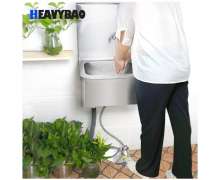 อ่างซิงค์สแตนเลสติดผนังเท้าเหยียบ 1 หลุม ขนาด 400x300xH501 mm.เกรด304 0