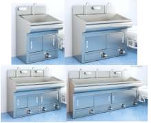 อ่างล้างมือแพทย์เท้าเหยียบ ก็อกอัตโนมัติ ซิงค์สแตนเลสใช้ในห้องคลีนรูมใช้ในโรงพยาบาล อ่างล้างมือแพทย์ มีให้เลือก แบบก็อกเซ็นเซอร์ ก็อกเท้าเหยียบ ทรงเตี้ย