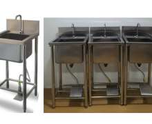 ซิงค์สแตนเลส1หลุมเท้าเหยียบเปิดน้ำ 