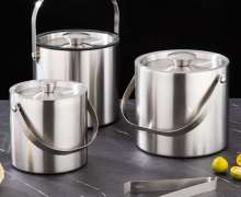 ถังใส่น้ำแข็งสองชั้นสแตนเลส 304 สำหรับไวน์ เบียร์ และใช้ในบ้าน คาราโอเกะ บาร์  โรงแรม มีพร้อมฉนวนกันความร้อน