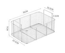 ตะกร้าสแตนเลส มีหู 2 ข้าง เกรด 304