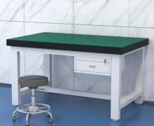โต๊ะปฎิบัตการ สั่งทำได้  โต๊ะทำงานเหล็กปูพื้นสีเขียวESD ไม่มีลิ้นชักและ มีลิ้นชัก หนาแข็งแรง