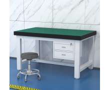 โต๊ะปฎิบัตการ สั่งทำได้  โต๊ะทำงานเหล็กปูพื้นสีเขียวESD ไม่มีลิ้นชักและ มีลิ้นชัก หนาแข็งแรง