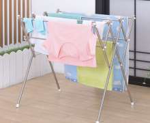 ราวตากผ้าอลูมิเนียมพับเก็บได้ ราวแขวนผ้า 9 เส้น พับได้  - สีเงิน