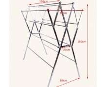ราวตากผ้าอลูมิเนียมพับเก็บได้ ราวแขวนผ้า 9 เส้น พับได้  - สีเงิน