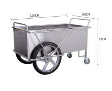 รถเข็นสแตนเลสสำหรับใช้ในโรงพยาบาลหรือการแพทย์ (Hospital Stainless Steel Trolley) รถเข็นบรรจุถังออกซิเจน หรือรถเข็นทำความสะอาด รถเข็นขยะติดเชื้อตู้ทึบ รถเข็นซักรีด ขนาด ยาว 120 ซม. กว้าง 80 ซม. และสูง 92 ซม.  0