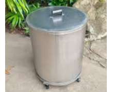 ถังสแตนเลสมีล้อ 200 ลิตร เกรด 304 หนา 2 มิล 