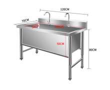 อ่างซิงค์สแตนเลส อ่างลึก 50 ซม.ขนาด 120x70x80 ซม. 0