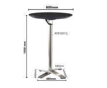 โต๊ะค็อกเทล Cocktail Table พับได้กลางแจ้งทันสมัยทำจาก ABS โต๊ะบาร์สูงทำจากอลูมิเนียมขัดเงา ขนาด 60*105 ซม./80*105 ซม.