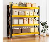 ชั้นวางของเหล็ก4ชั้น Micro Rack รับน้ำหนัก 300กกต่อชั้นมีล้อ