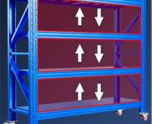 ชั้นวางของเหล็ก4ชั้น Micro Rack รับน้ำหนัก 300กกต่อชั้นมีล้อ