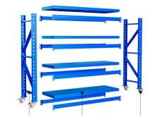 ชั้นวางของเหล็ก4ชั้น Micro Rack รับน้ำหนัก 300กกต่อชั้นมีล้อ
