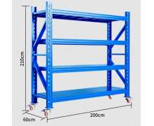 ชั้นวางของเหล็ก4ชั้น Micro Rack รับน้ำหนัก 300กกต่อชั้นมีล้อ