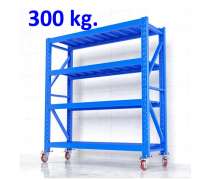 ชั้นวางของเหล็ก4ชั้น Micro Rack รับน้ำหนัก 300กกต่อชั้นมีล้อ