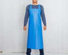 ผ้ากันเปื้อน พีวีซี PVC สีฟ้า