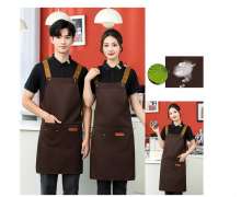 ผ้ากันเปื้อน canvas สีน้ำตาล ขนาด 70*65 ซม.